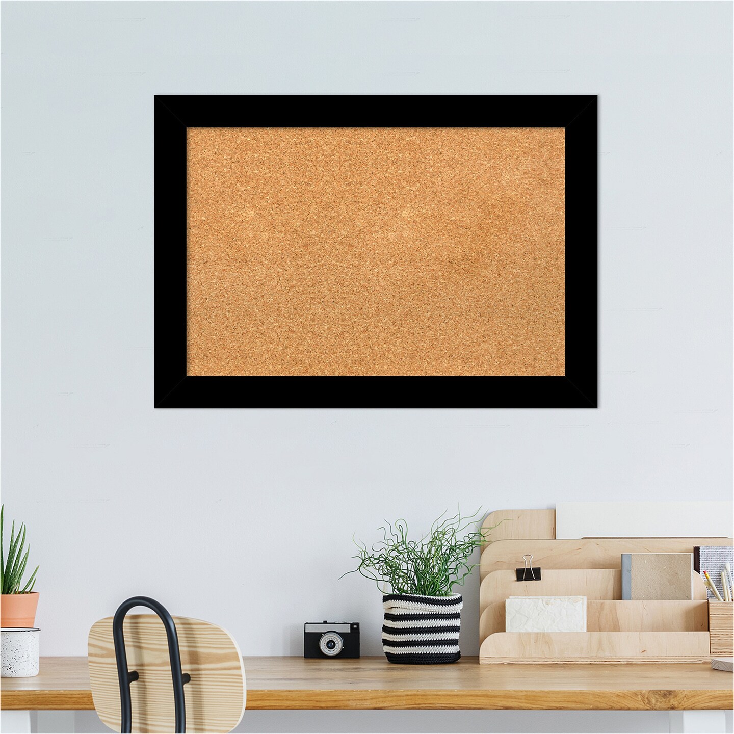 Brushed Framed Corkboard, Natural Cork