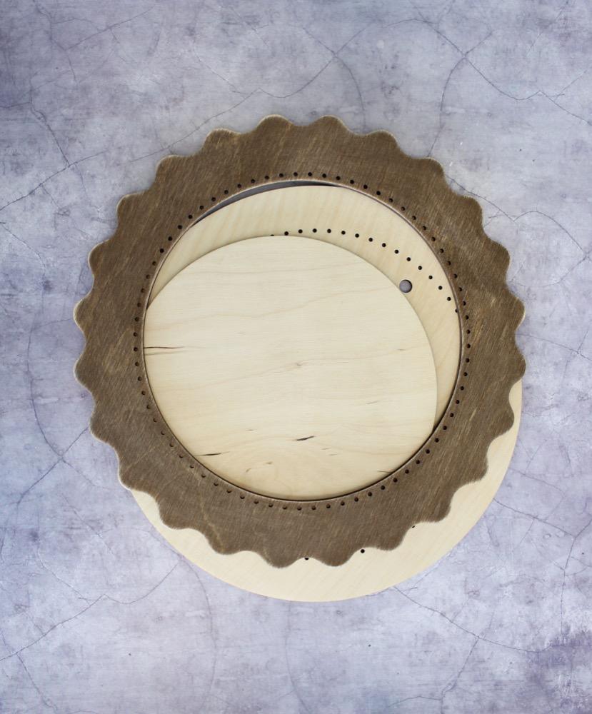 Round Frame Brown OP-246 made from Wood.