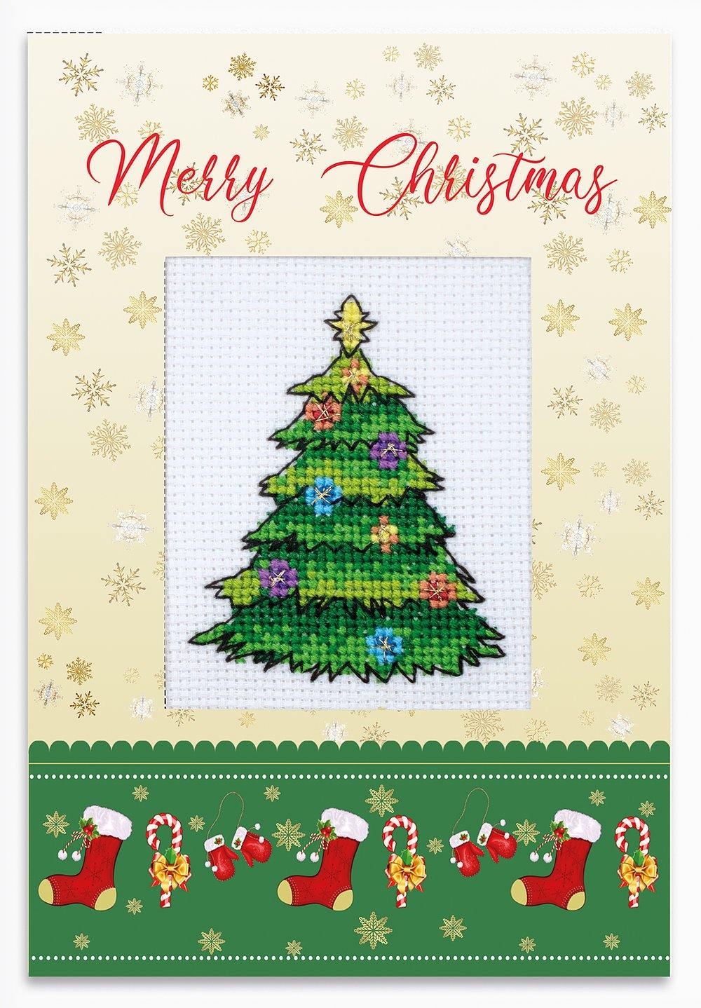 Post Card SP-107L Christmas Card Counted Cross-Stitch Kit