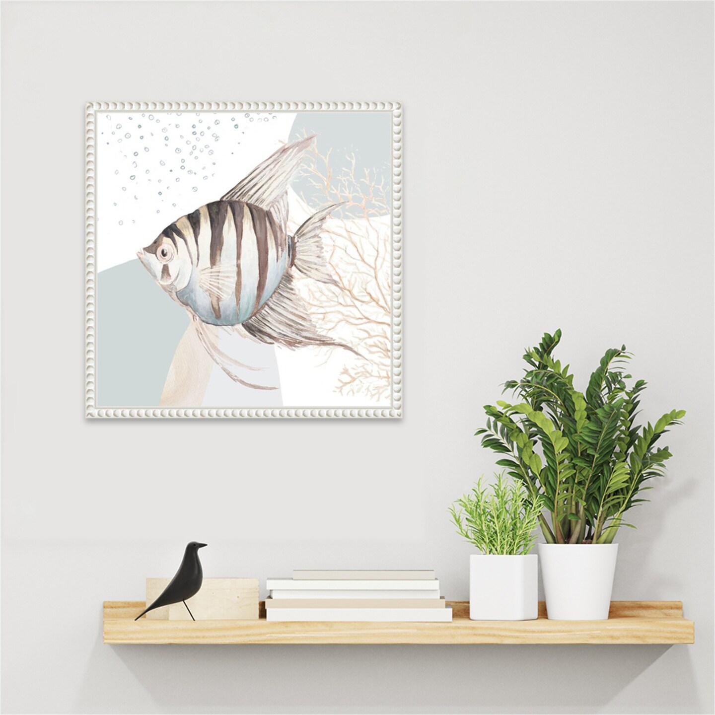 Ocean Oasis Bubbles Striped Fish by Patricia Pinto Framed Canvas Wall Art