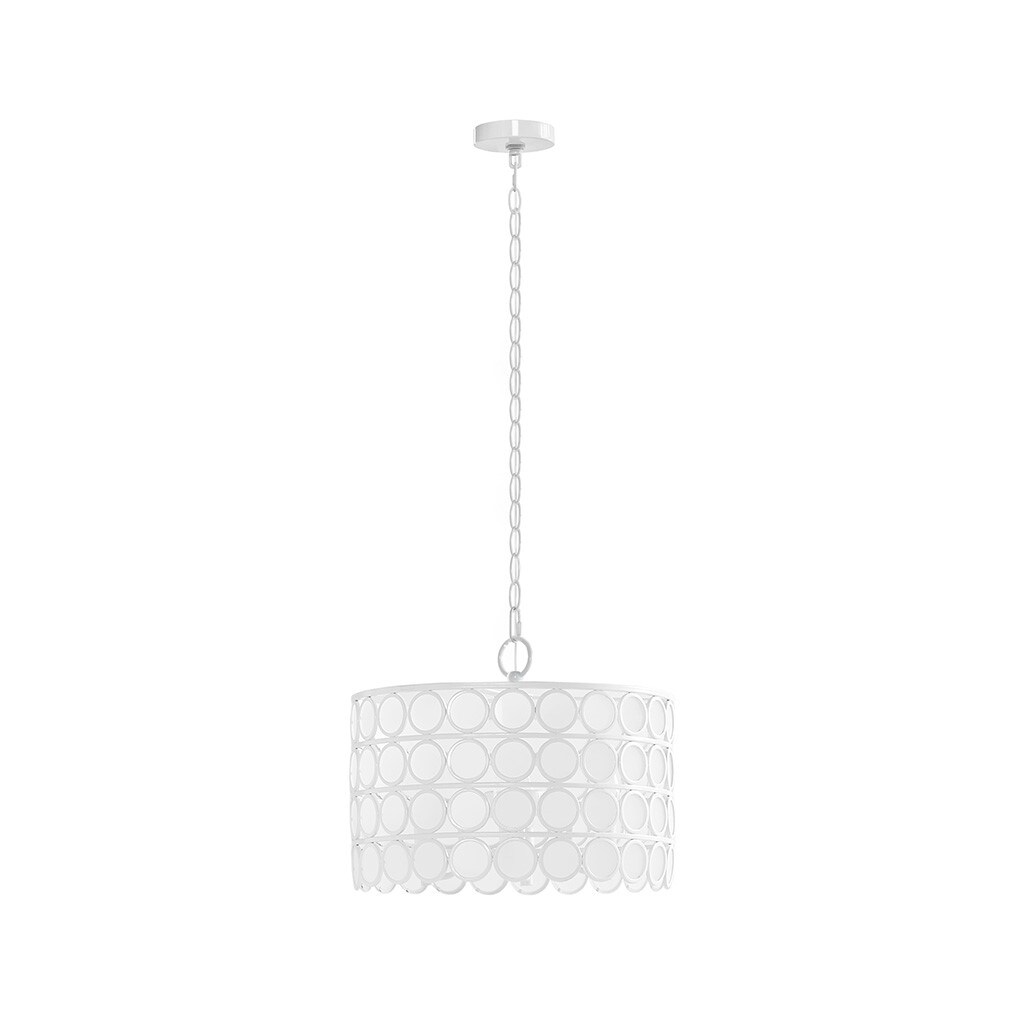 Gracie Mills Janna Mid-Century 4-Lights Glass Drum Shade Chandelier - Grace-14744