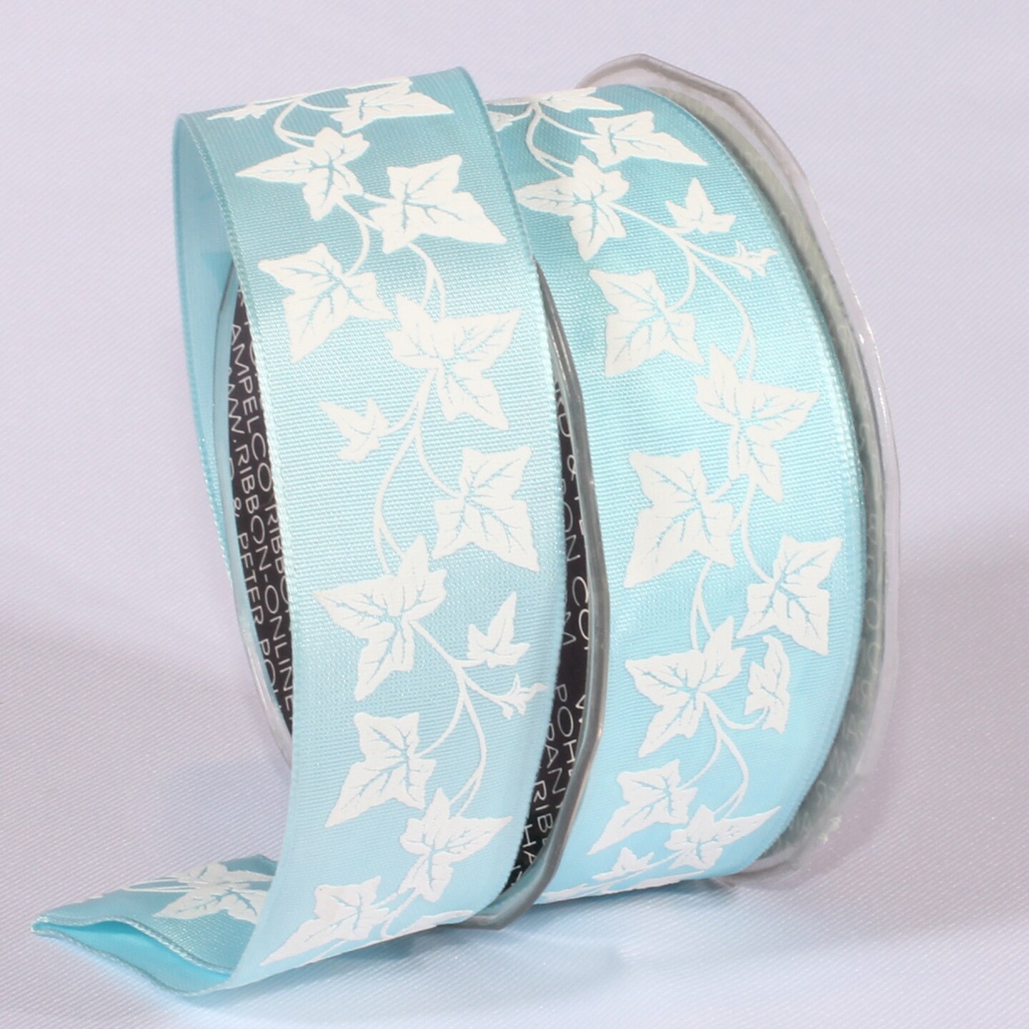 The Ribbon People Blue and Spring White Print Wired Craft Ribbon 1.5&#x22; x 27 Yards