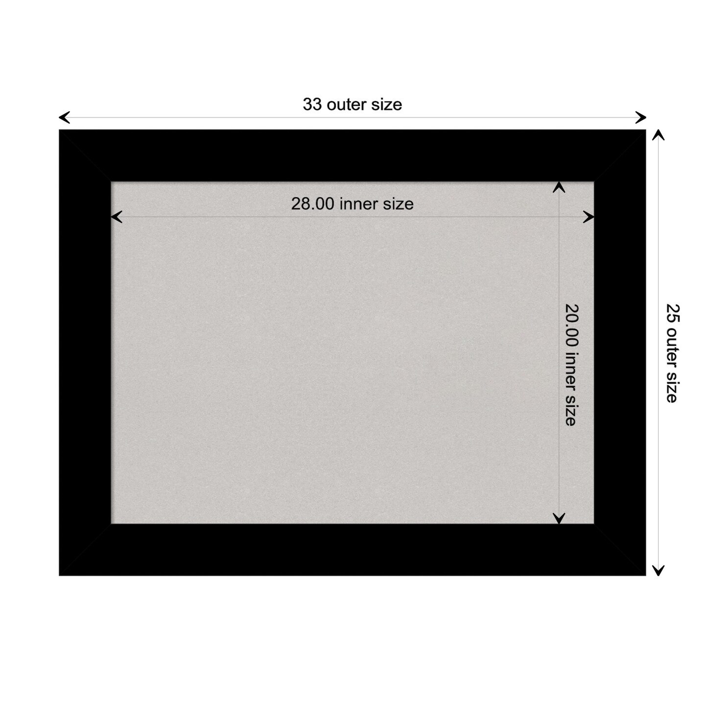 Basic Wood Framed Corkboard, Grey Cork