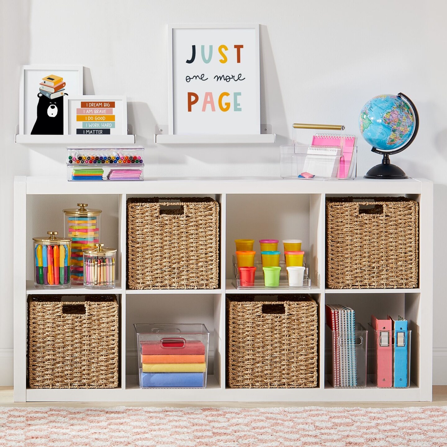 mDesign Woven Seagrass Home Storage Basket for Cube Furniture