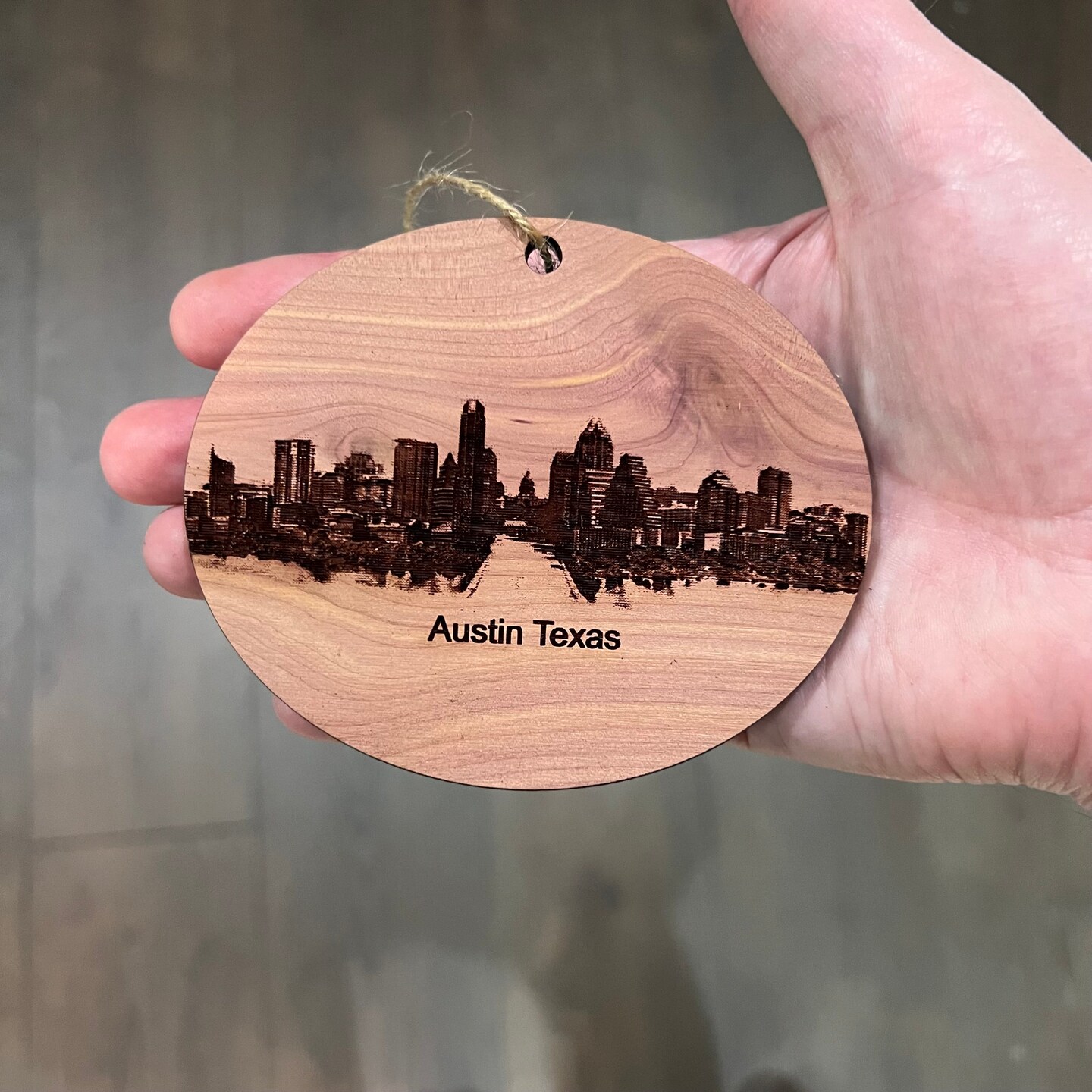 Austin TX Skyline - Cedar Ornament Austin TX Skyline - Cedar Ornament