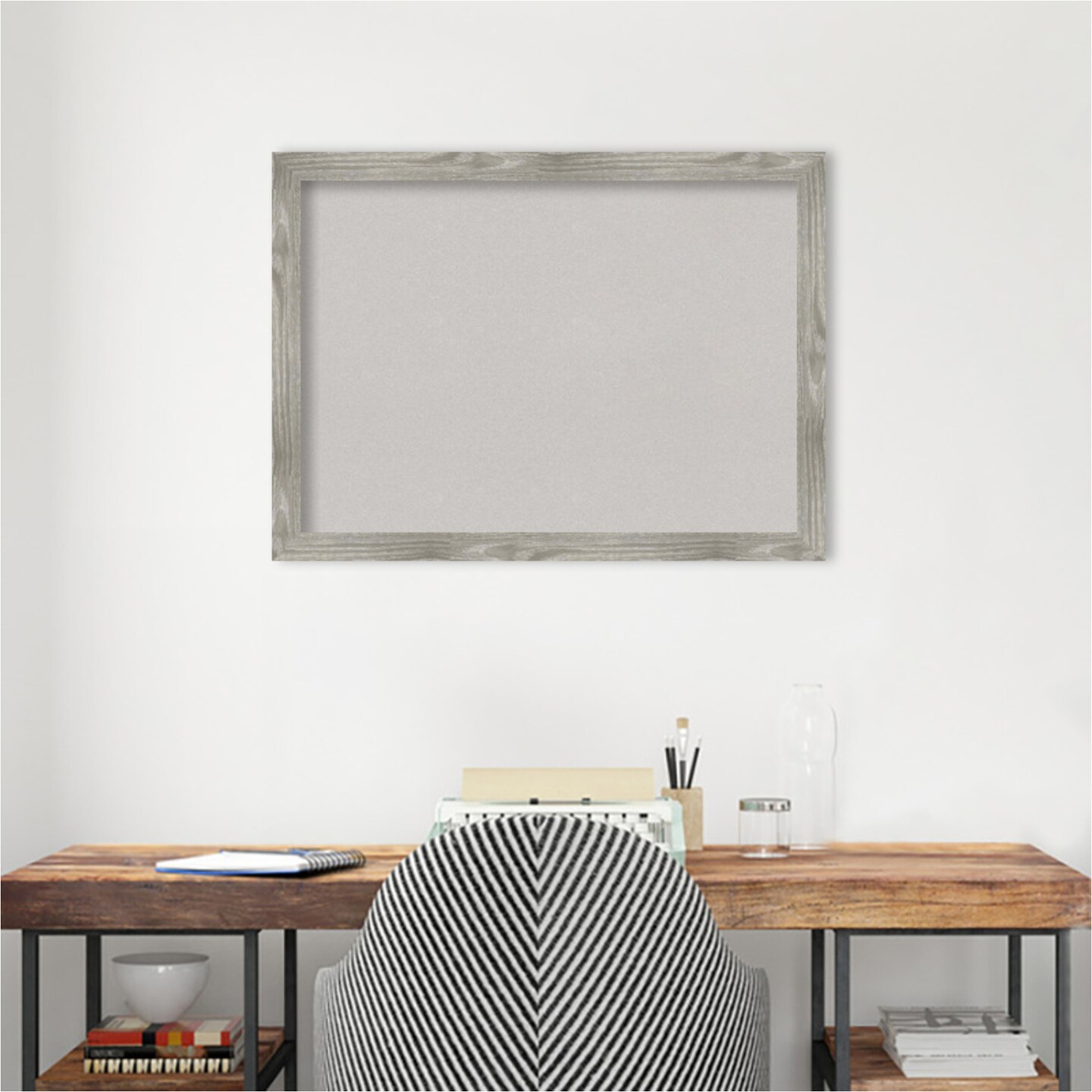 Dove Greywash Square Framed Corkboard, Grey Cork