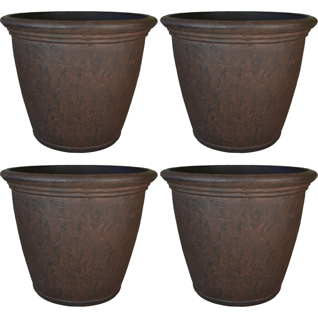 Sunnydaze 24 In Anjelica Unbreakable Polyresin Planter - Rust - Set Of 4