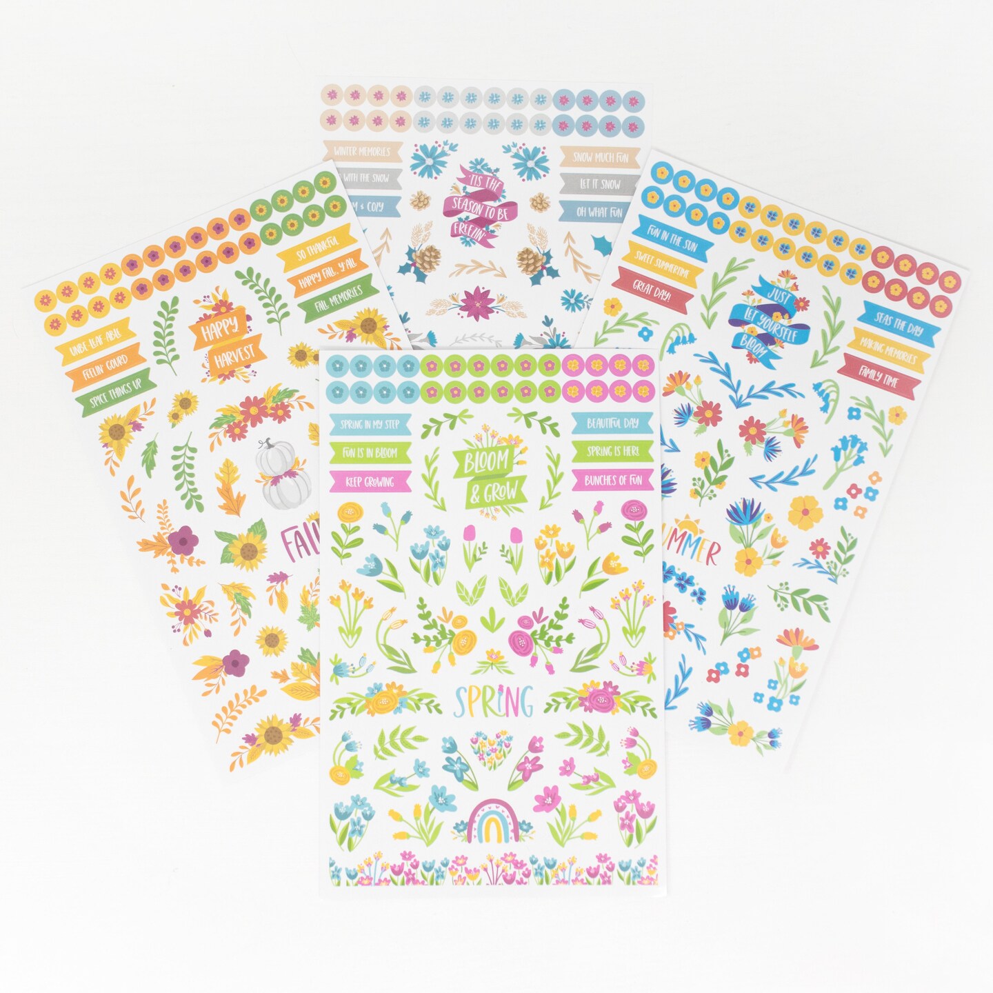 bloom daily planners Sticker Sheets, Decorative Floral Planner Stickers