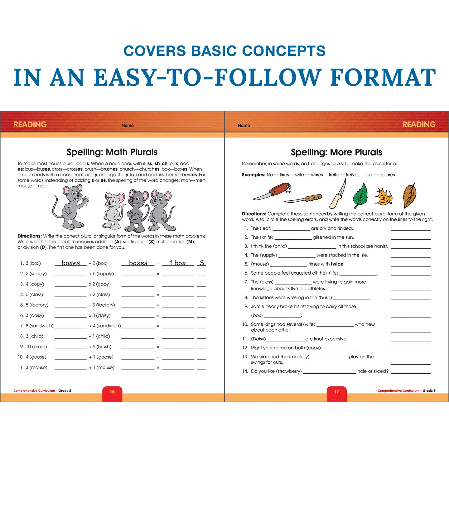 Carson Dellosa Comprehensive Curriculum of Basic Skills 5th Grade Workbooks All Subjects, Reading Comprehension, Language Arts, Grammar, Math, and Writing Practice, Classroom or Homeschool Curriculum