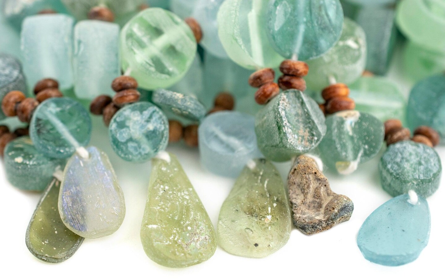 Circular - Thick Cut Roman Glass Beads, Genuine Glass Found in Afghanistan, Matte Glass Beads for Jewelry Making, The Bead Chest