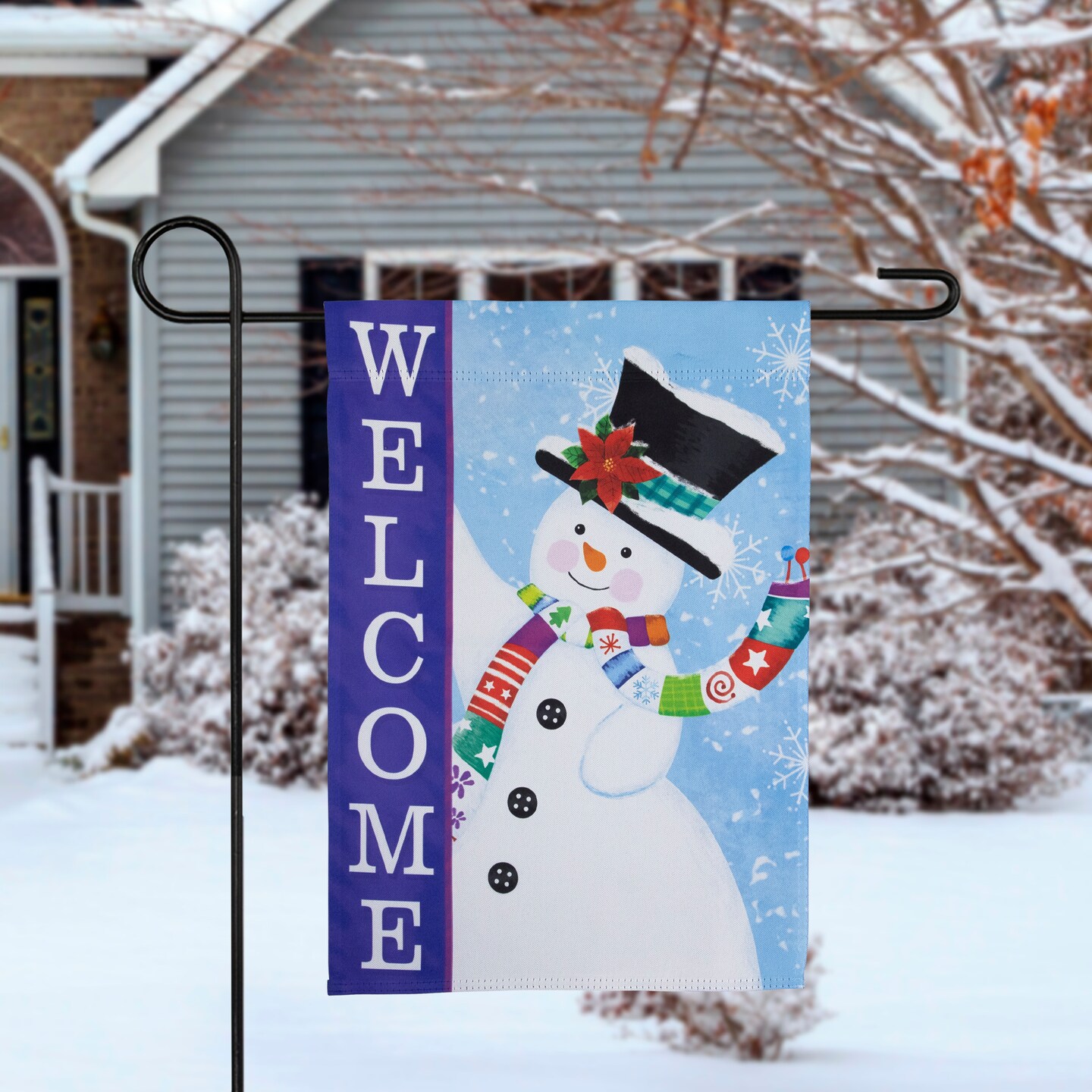 Northlight Snowman "Welcome" Christmas Outdoor Garden Flag - 18" x 12.5"