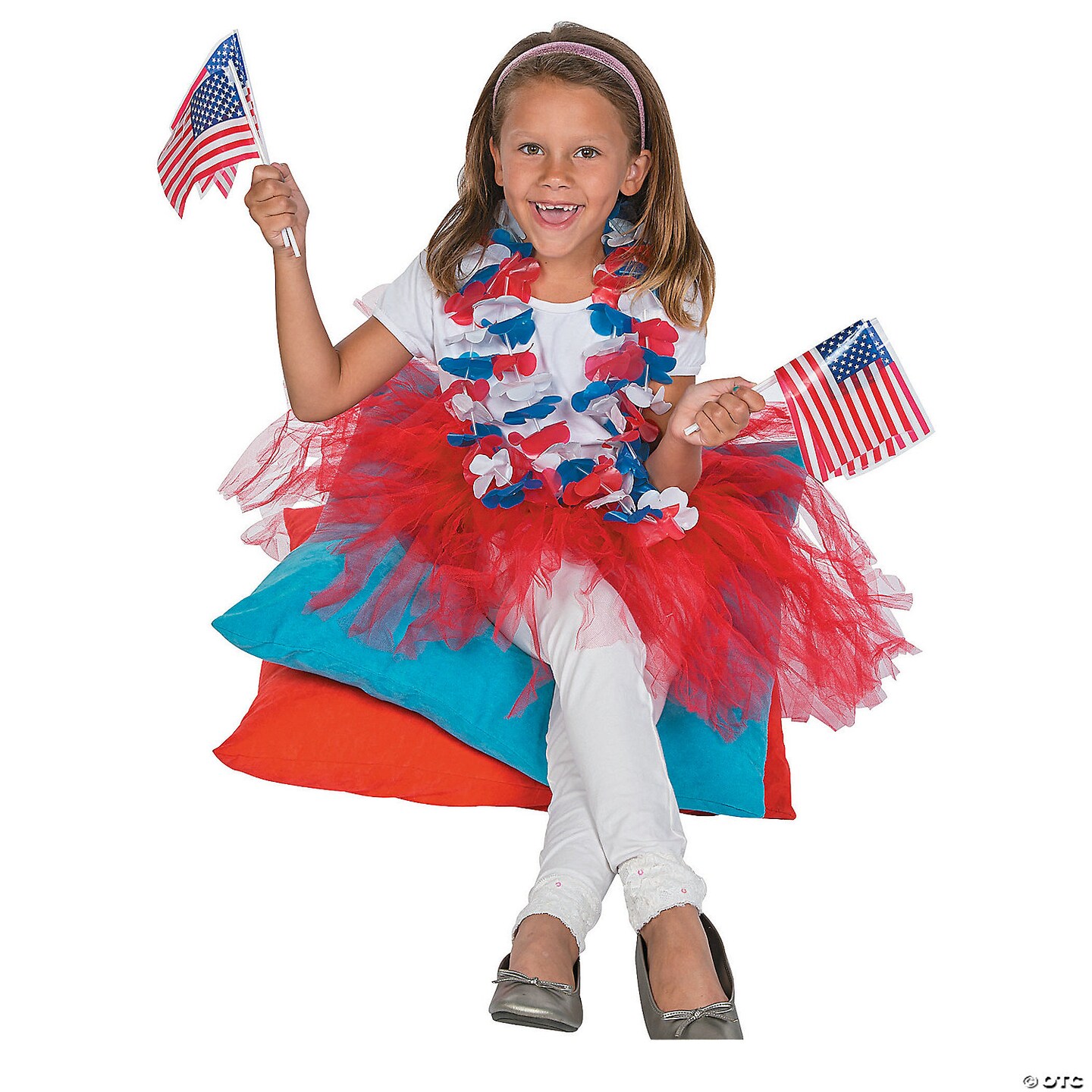 Patriotic Plastic Flower Leis