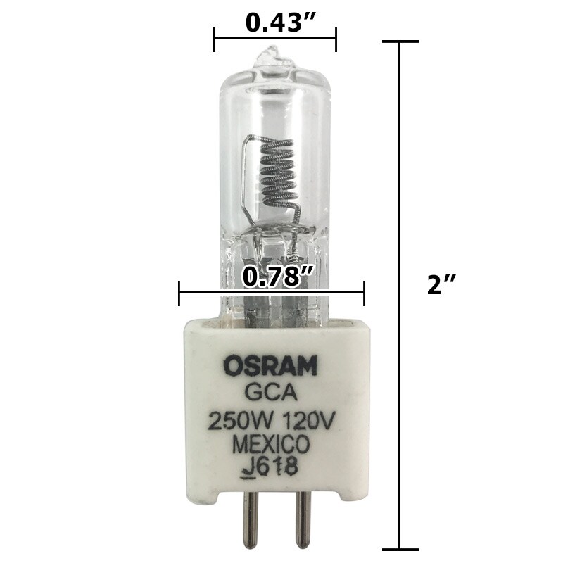 OSRAM GCA bulb 250w 120v G5.3 Single Ended Halogen light Bulb
