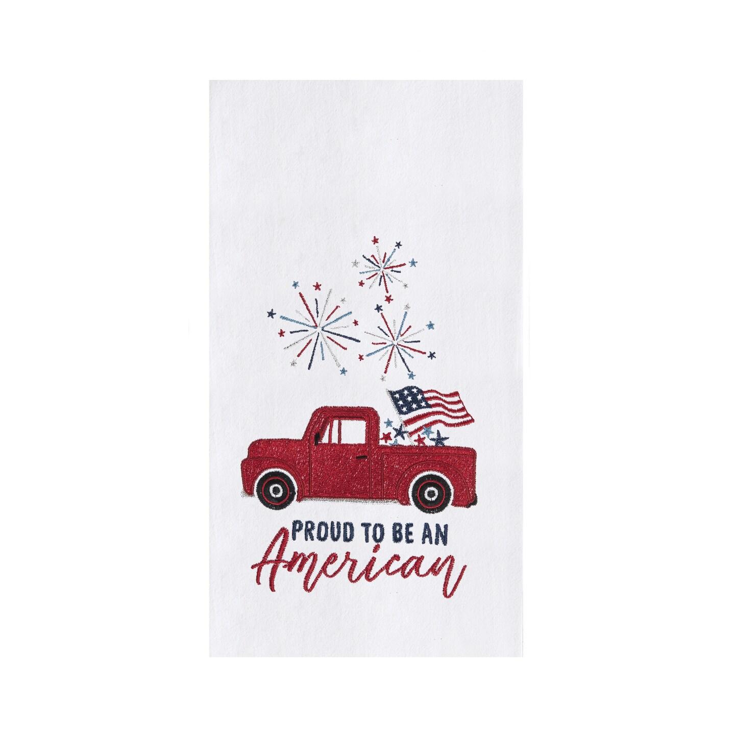 Proud To Be An American 4th of July Kitchen Towel Patriotic Dishtowel Decoration