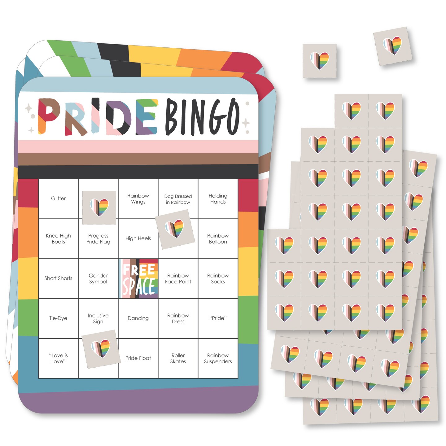 Big Dot of Happiness So Many Ways to Be Human - Bar Bingo Cards and Markers - Pride Party Bingo Game - Set of 18