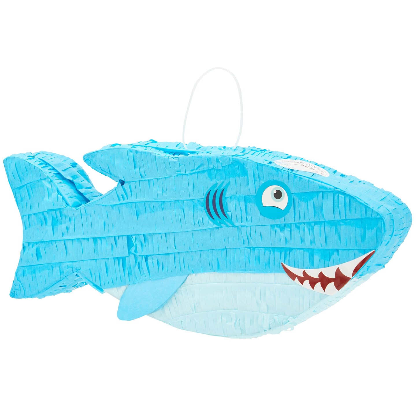Shark Pinata, Ocean-Themed Fish Pinata, Shark Birthday Decorations, Under the Sea Party Decor (Small, 16.5x3.2x7 In)