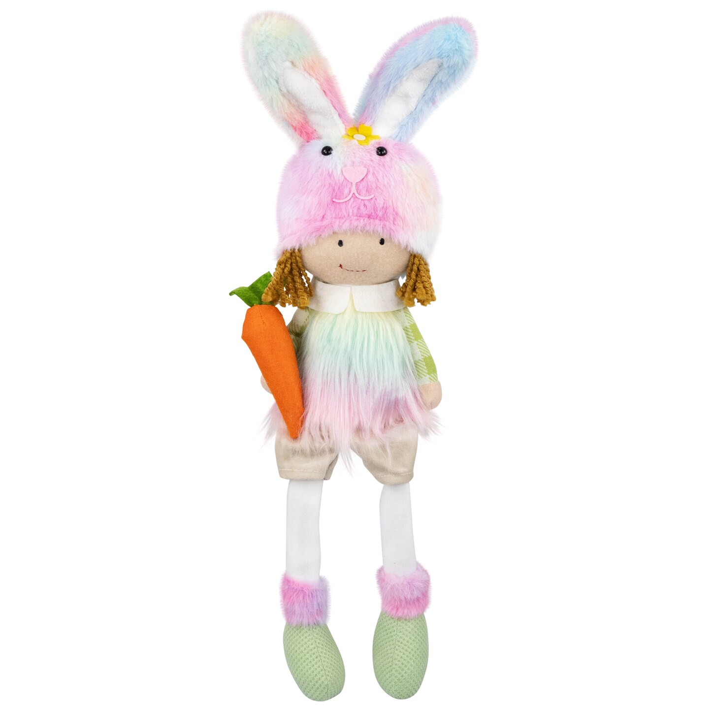 Northlight Girl Easter Figurine with Dangling Legs - 23&#x22; - Multi-Color