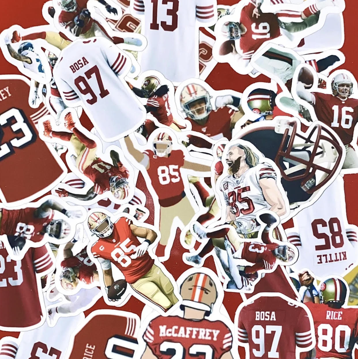 San Francisco 49ers 40 Pack Glossy Waterproof Sticker Set