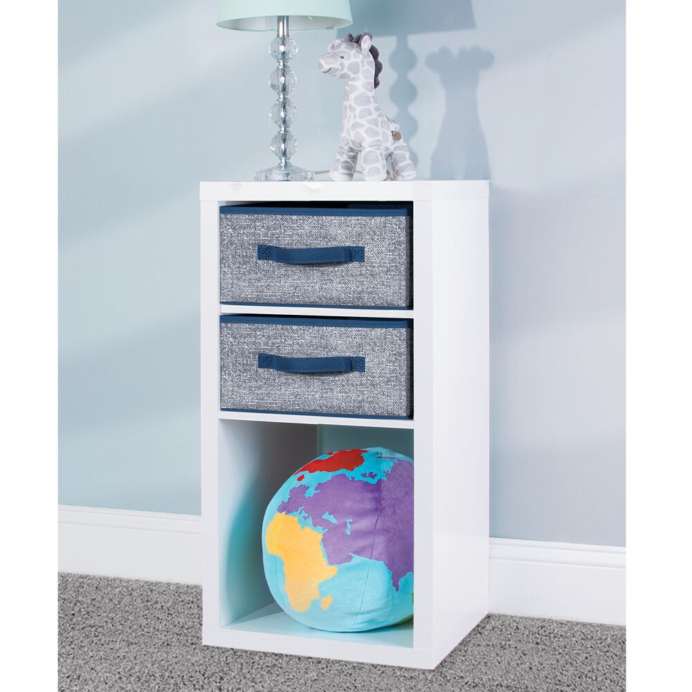 mDesign Fabric Modular Closet Organizer Box for Cube Units, 4 Pack
