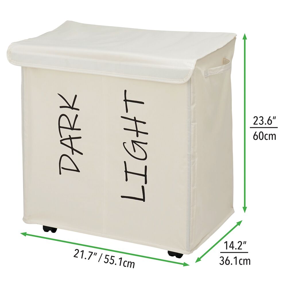 mDesign Divided Laundry Hamper Basket with Lid, Fabric Handles Michaels