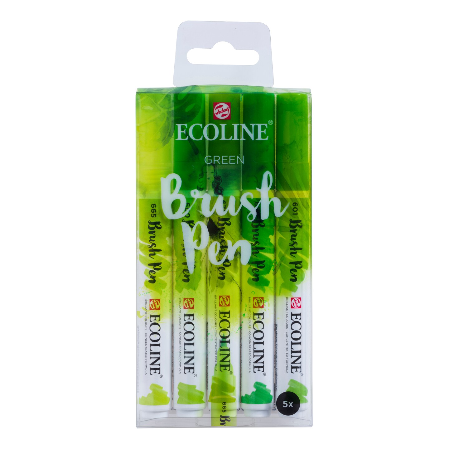 Ecoline Liquid Watercolour Brush Pen Set, 5-Colors, Green