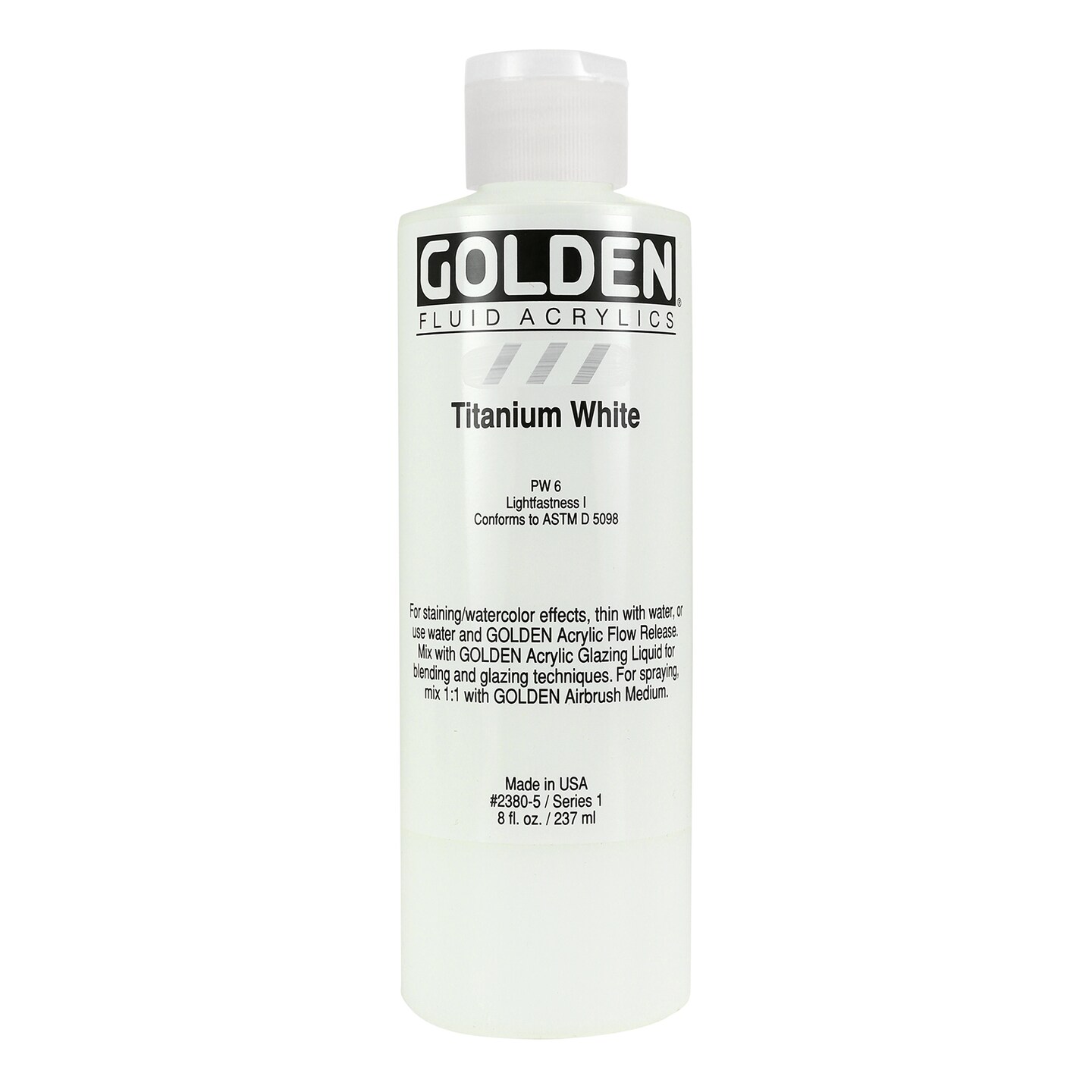 Golden Fluid Acrylic, 8 Oz., Titanium White