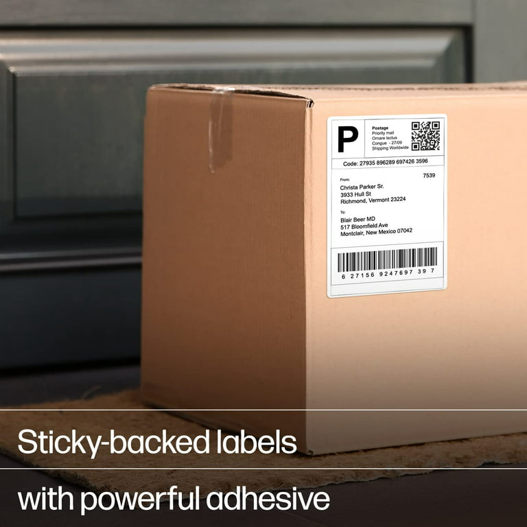 HP Direct Thermal Shipping Labels, Multipurpose Thermal Labels for Personal or Business Use for HP &#x26; Other Thermal Label Printers