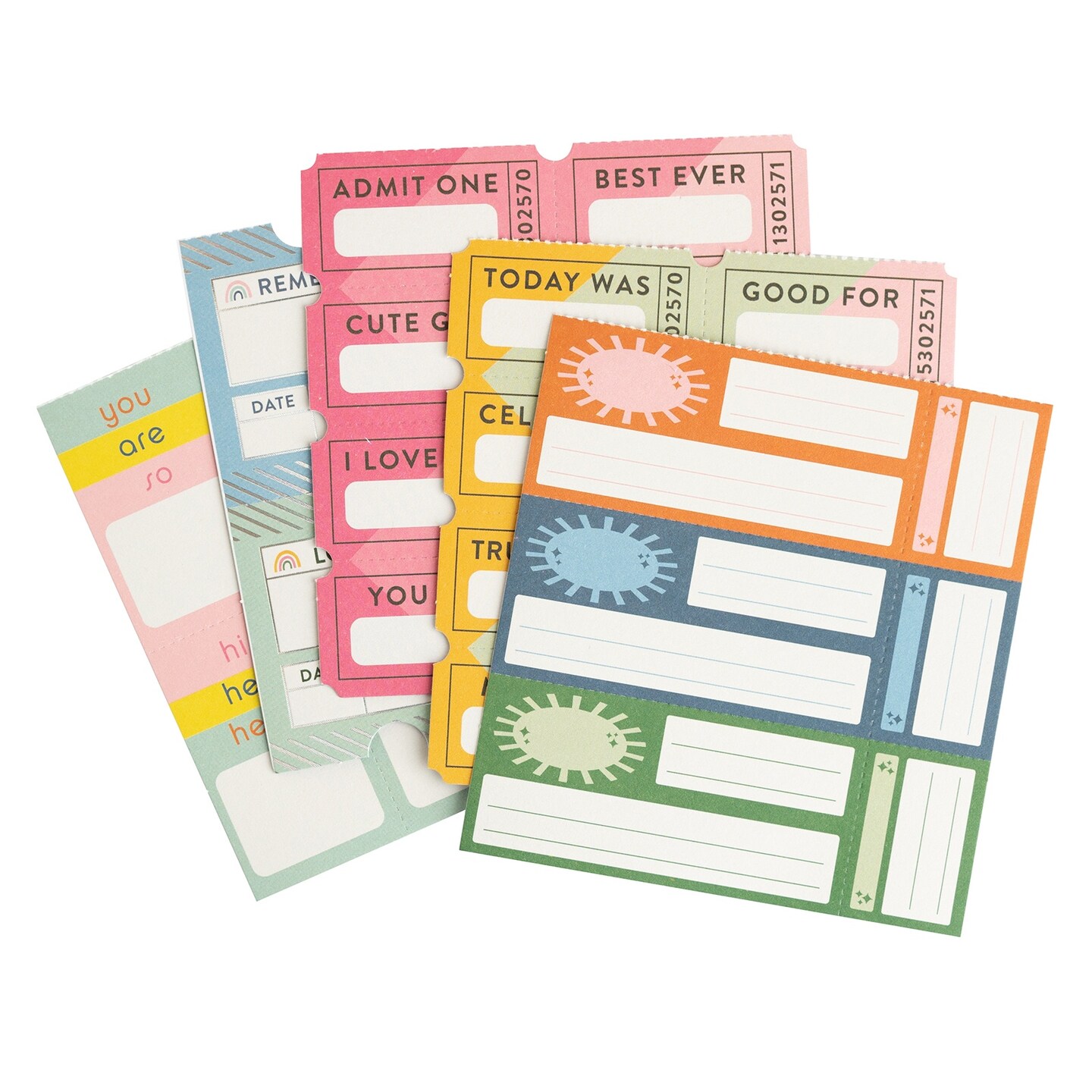 Jen Hadfield Stardust Ticket Book 6/Pkg-W/Silver Foil Accents