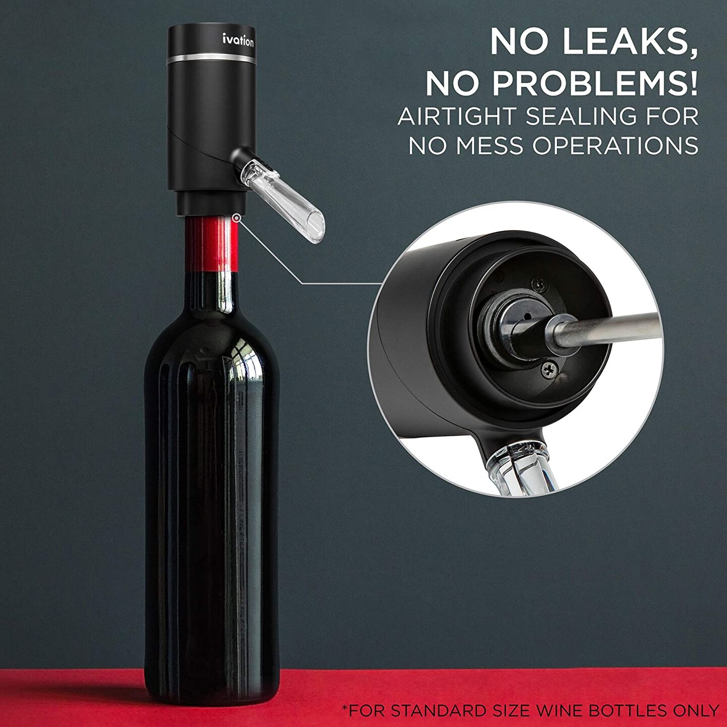 Ivation Wine Aerator and Dispenser Spout, Electric Wine Pourer and Stopper