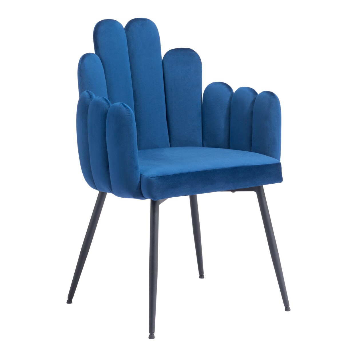 Noosa Dining Chair Set Of 2 Navy Blue Powder Coated Steel Fabric Upholstery