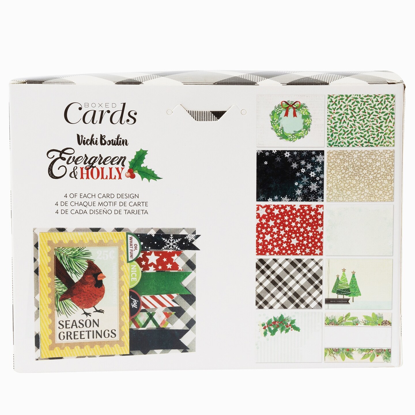 American Crafts A2 Cards W/Envelopes (4.375"X5.75") 40/Box-Vicki Boutin Evergreen & Holly
