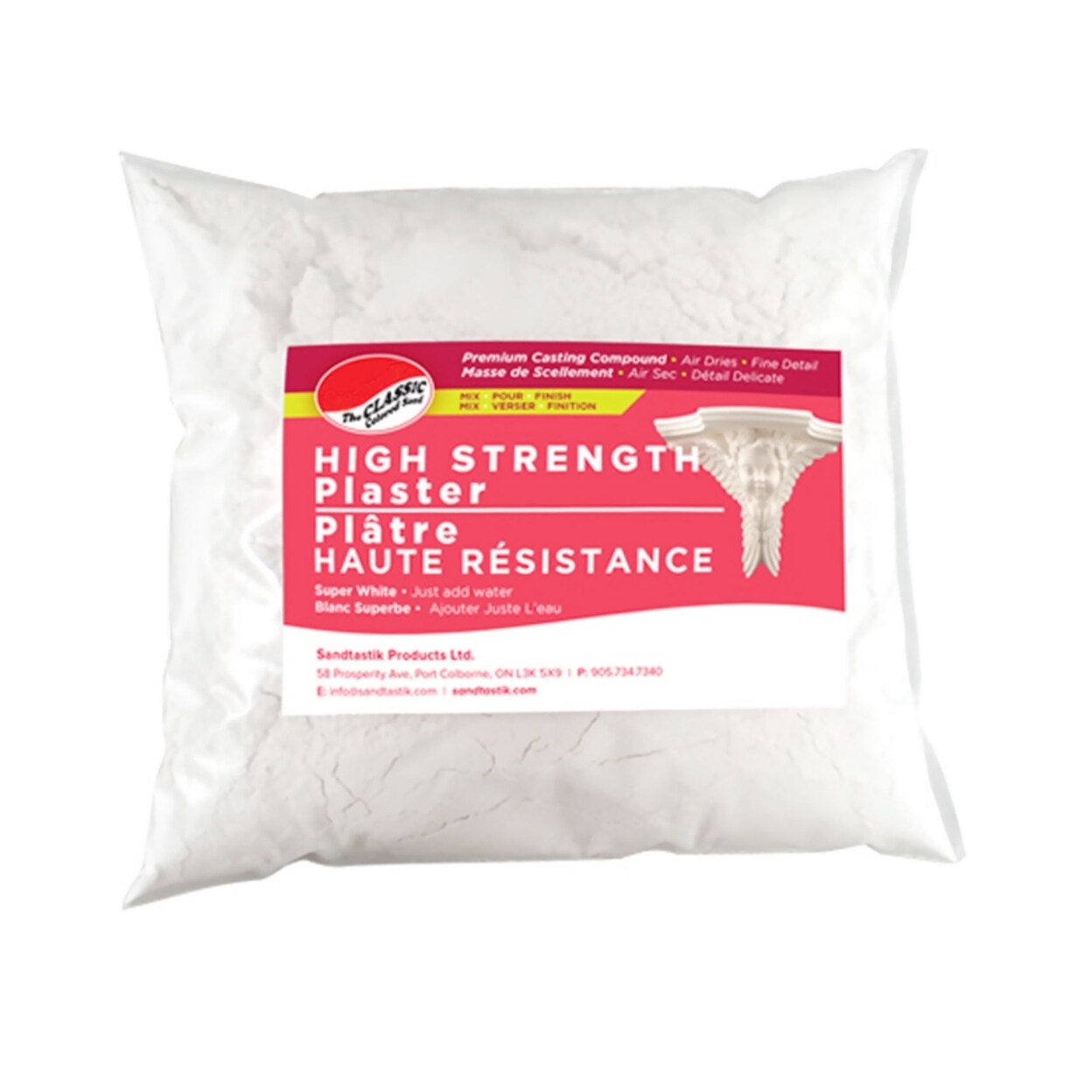 Sandtastik High Strength Plaster Of Paris Premium Casting Compound 5 Lb (2.27 Kg) Bag - Super White