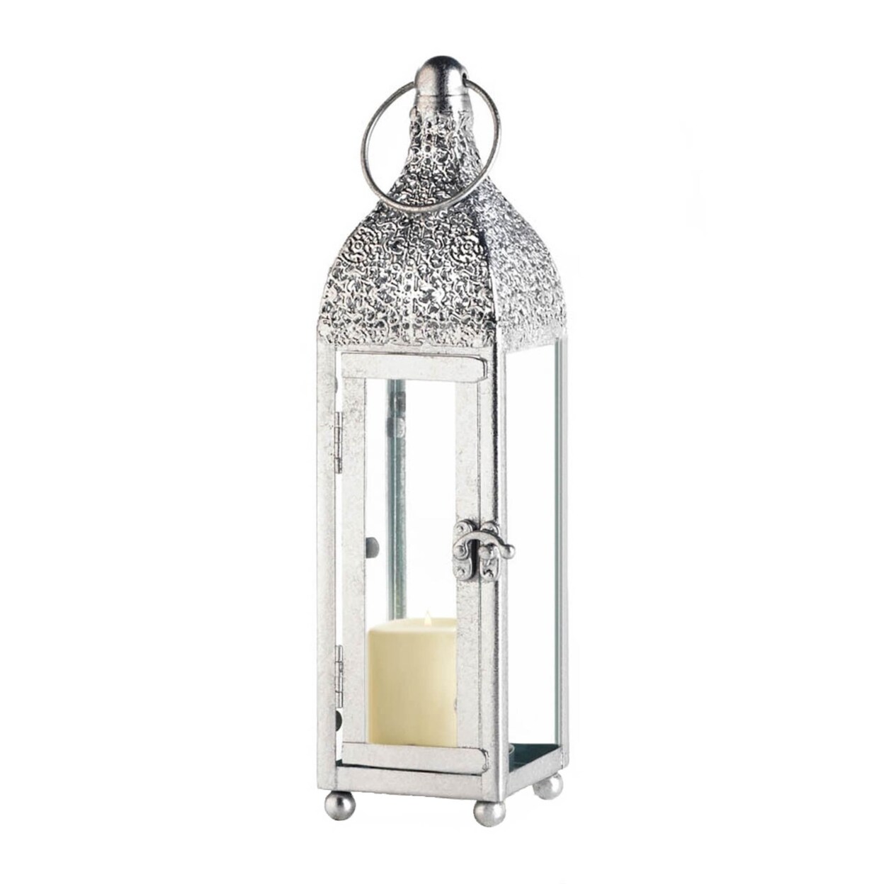 Accent Plus Home Decorative Vintage-Look Candle Lantern with Latch - 12 inches
