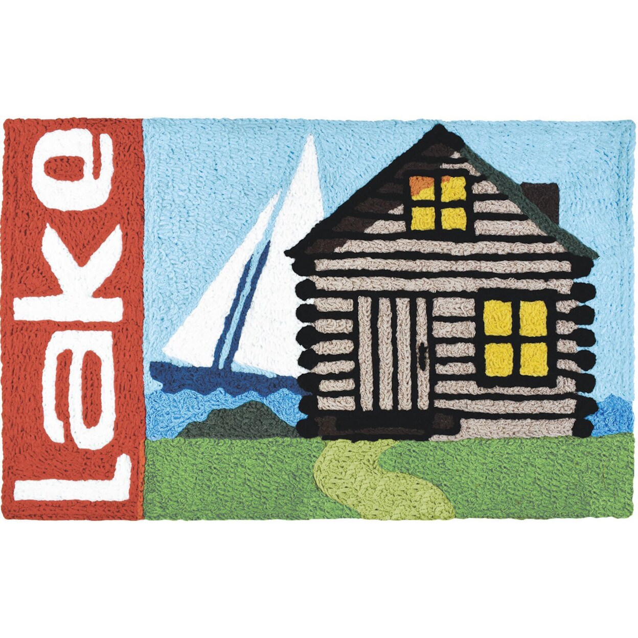 Jellybean Home Decorative Indoor Accent Rug Lake Cabin - 20&#x22; X 30&#x22;