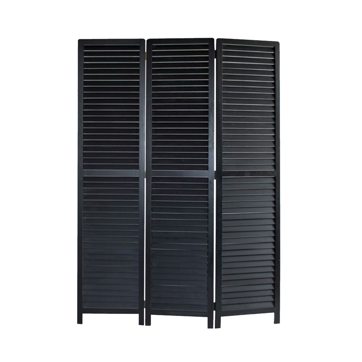 Screen Gems Traditional Decorative Louvertie Screen Room Divider - Black