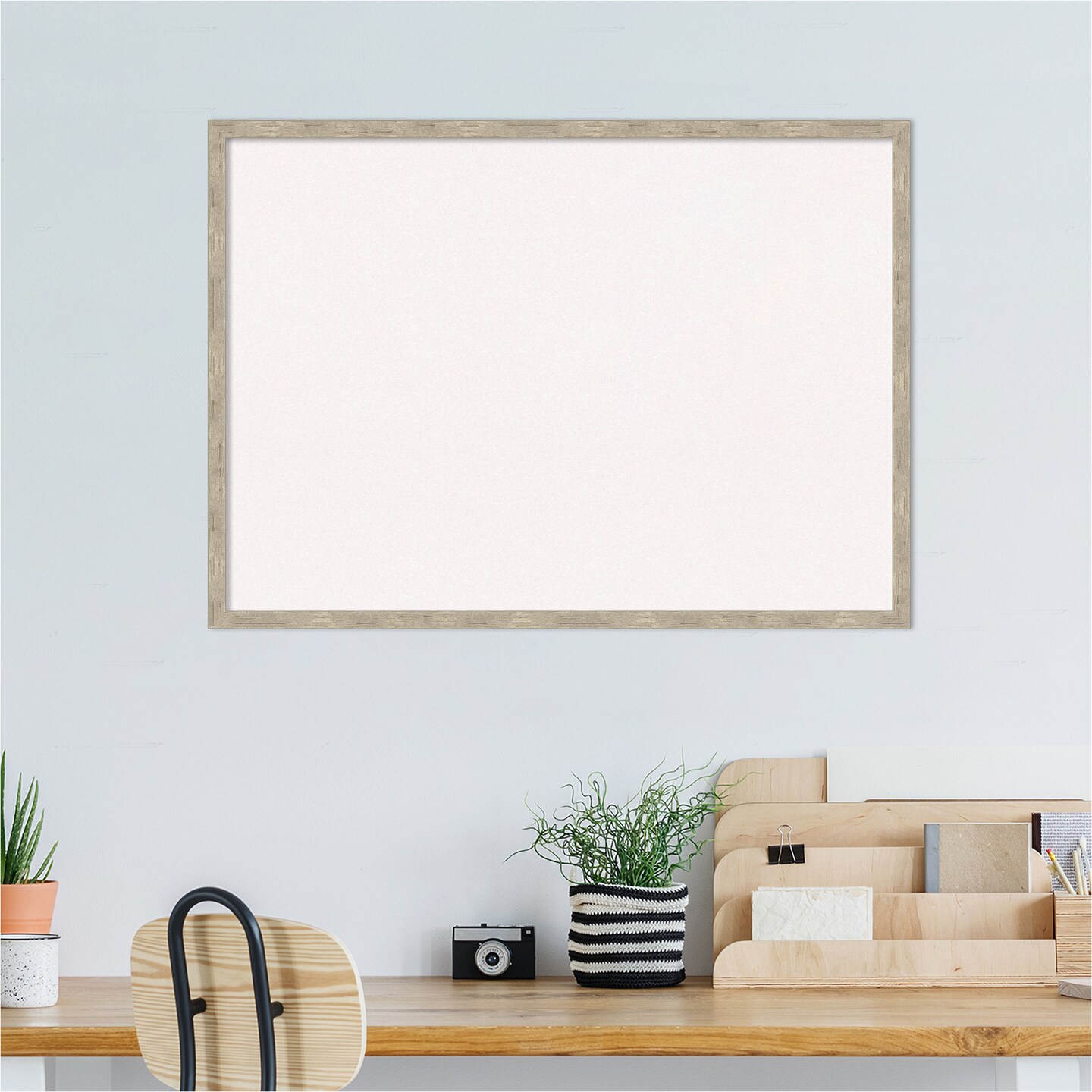 Imprint Wood Framed Corkboard, White Cork