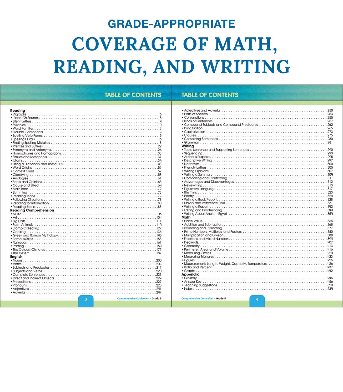 Carson Dellosa Comprehensive Curriculum of Basic Skills 5th Grade Workbooks All Subjects, Reading Comprehension, Language Arts, Grammar, Math, and Writing Practice, Classroom or Homeschool Curriculum