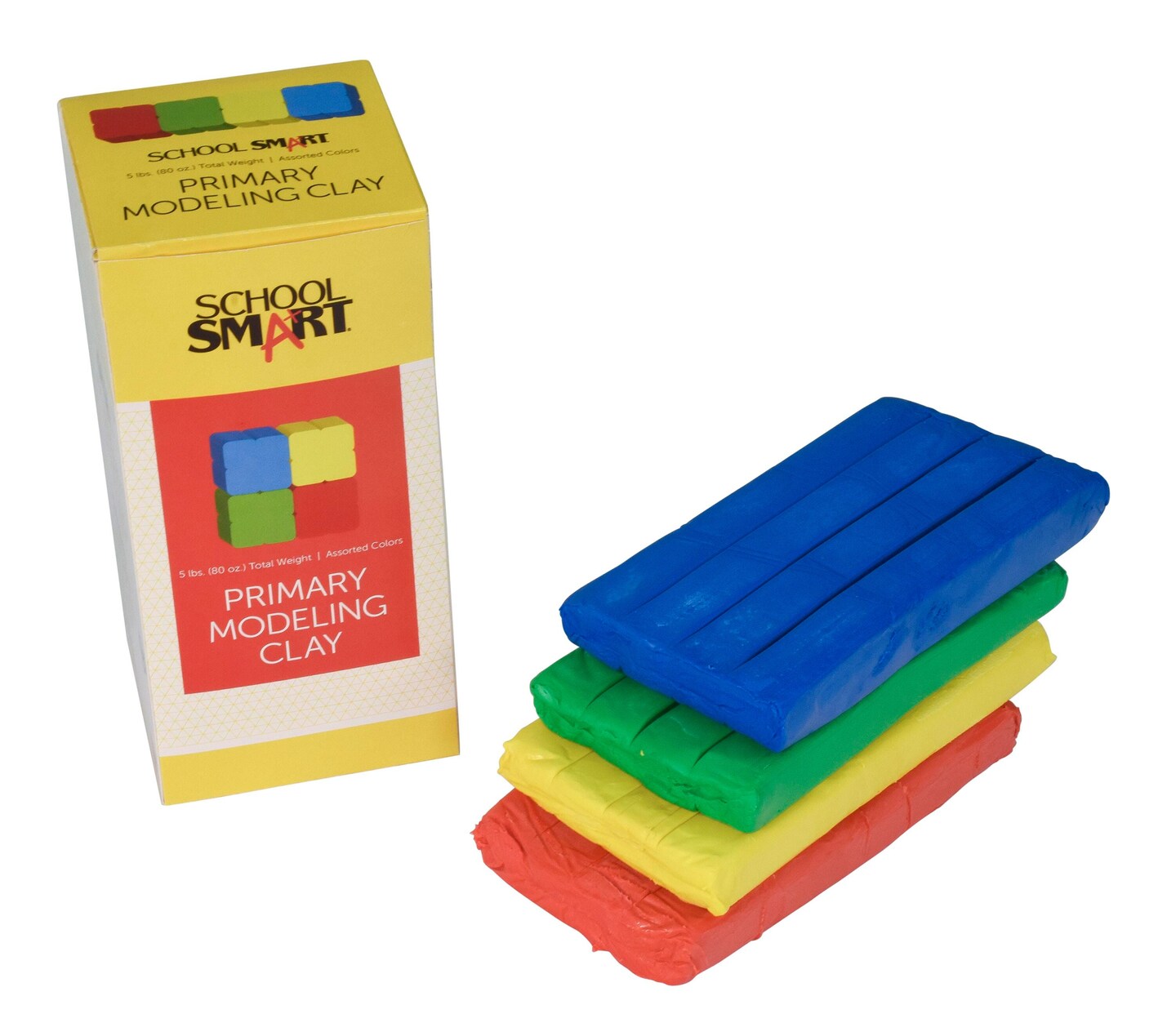 School Smart Modeling Clay, Assorted Primary Colors, 5 Pounds