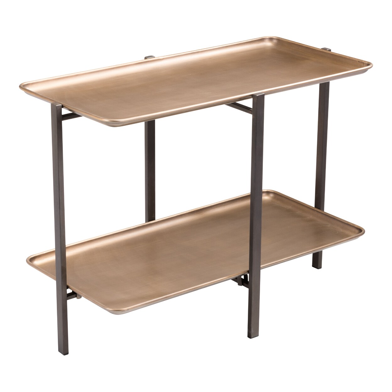 Benjamin Coffee Table Brass Dual Level Painted Steel Urban Industrial Boho