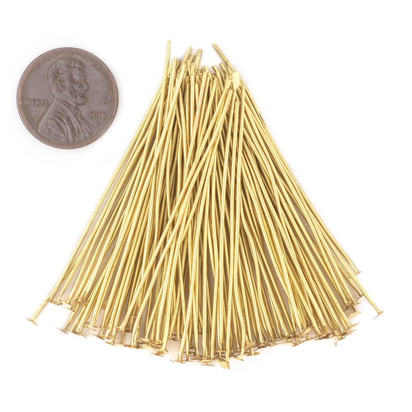 TheBeadChest Gold 21 Gauge 2 Inch Head Pins (Approx 100 pieces)