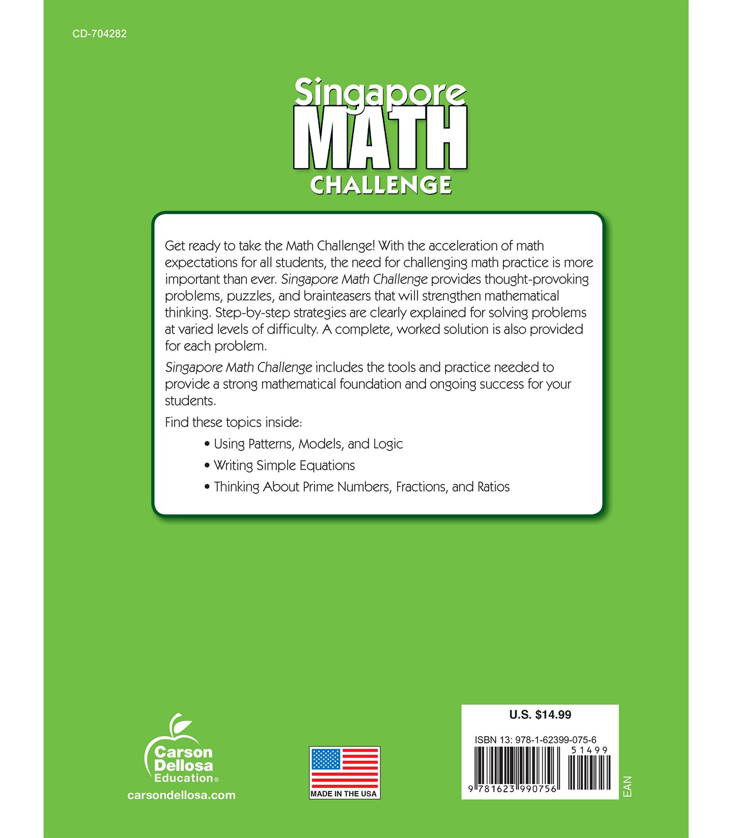 Singapore Math Challenge Word Problems 5th Grade Workbook, Fractions, Area, Percentage, Equations, and More Mathematics, Common Core Classroom or Homeschool Curriculum