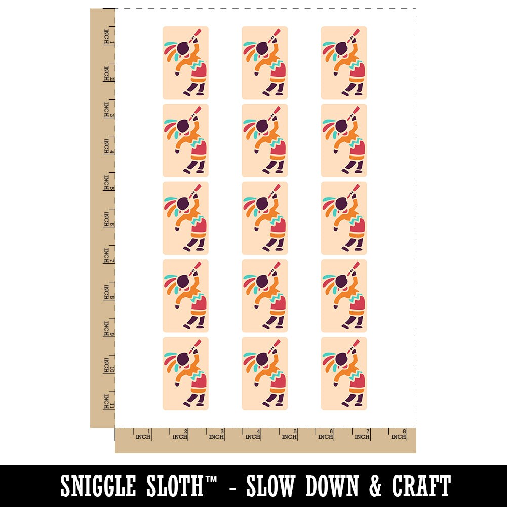 Southwestern Style Tribal Kokopelli Fertility God Temporary Tattoo Water Resistant Body Art Set Collection (1 Sheet)