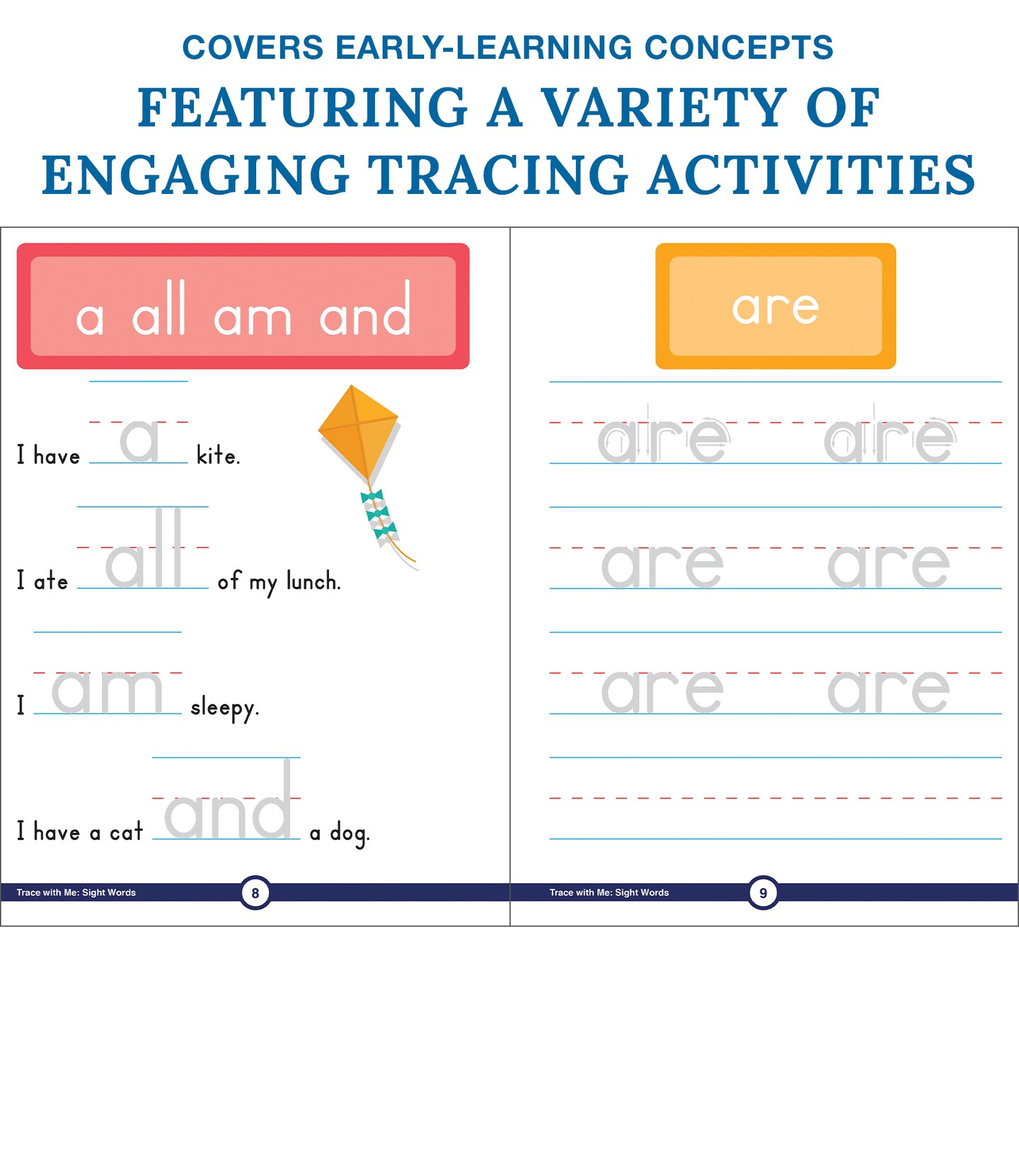 Carson Dellosa Trace With Me: Sight Words Handwriting Workbook for Kids Ages 3+, Sight Words Handwriting Practice for Preschool, Kindergarten, 1st Grade, 2nd Grade, PreK+ Phonics &#x26; Writing Practice