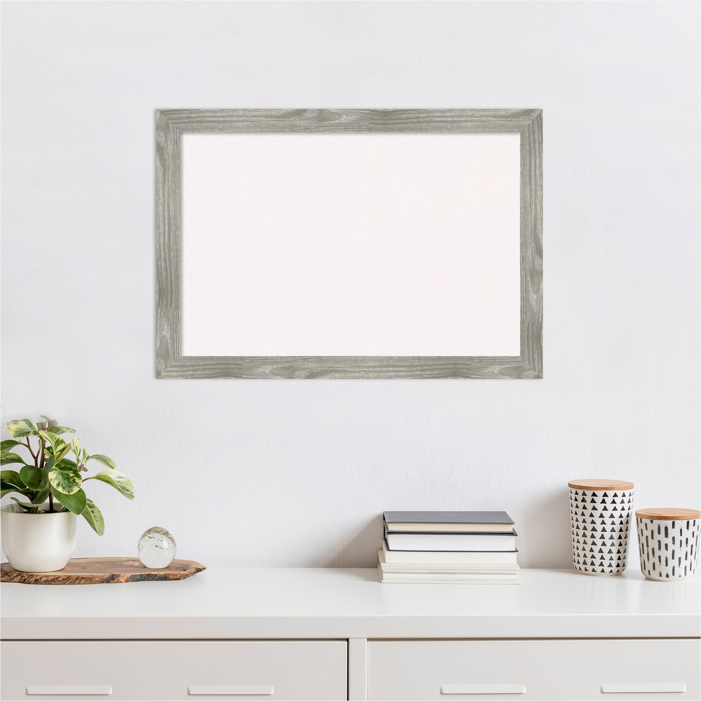 Dove Greywash Square Framed Corkboard, White Cork