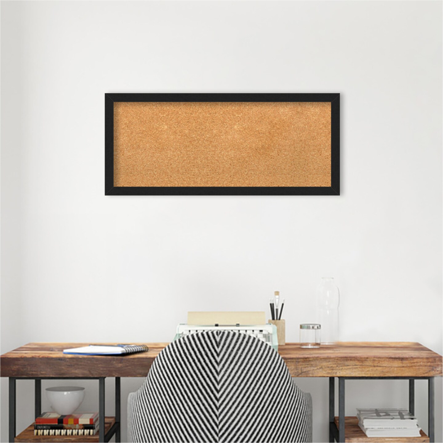 Grace Narrow Framed Corkboard, Natural Cork