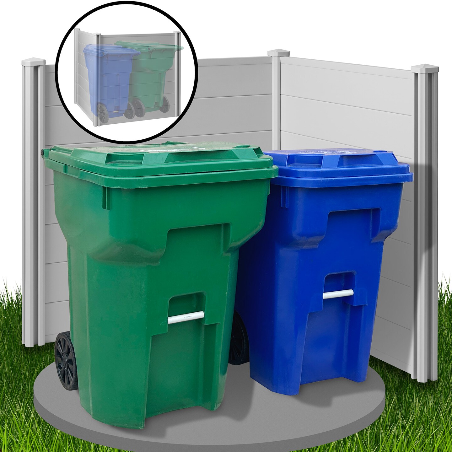 Casafield Privacy Screen - Outdoor Vinyl Fence Panel Enclosure for AC / Trash Bins / Pool Equipment