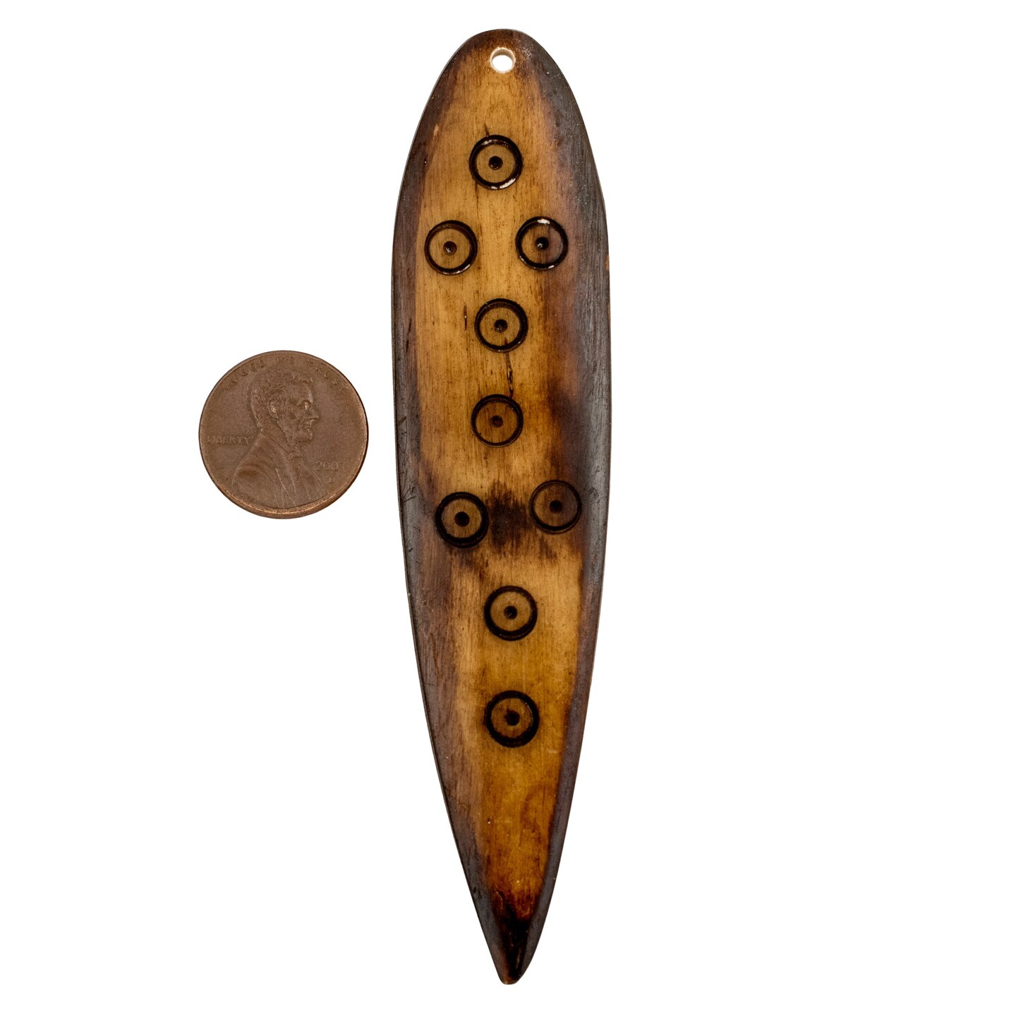 TheBeadChest Brown Bone Shaman Medicine Stick Pendant Ethiopia African Large Hole Handmade