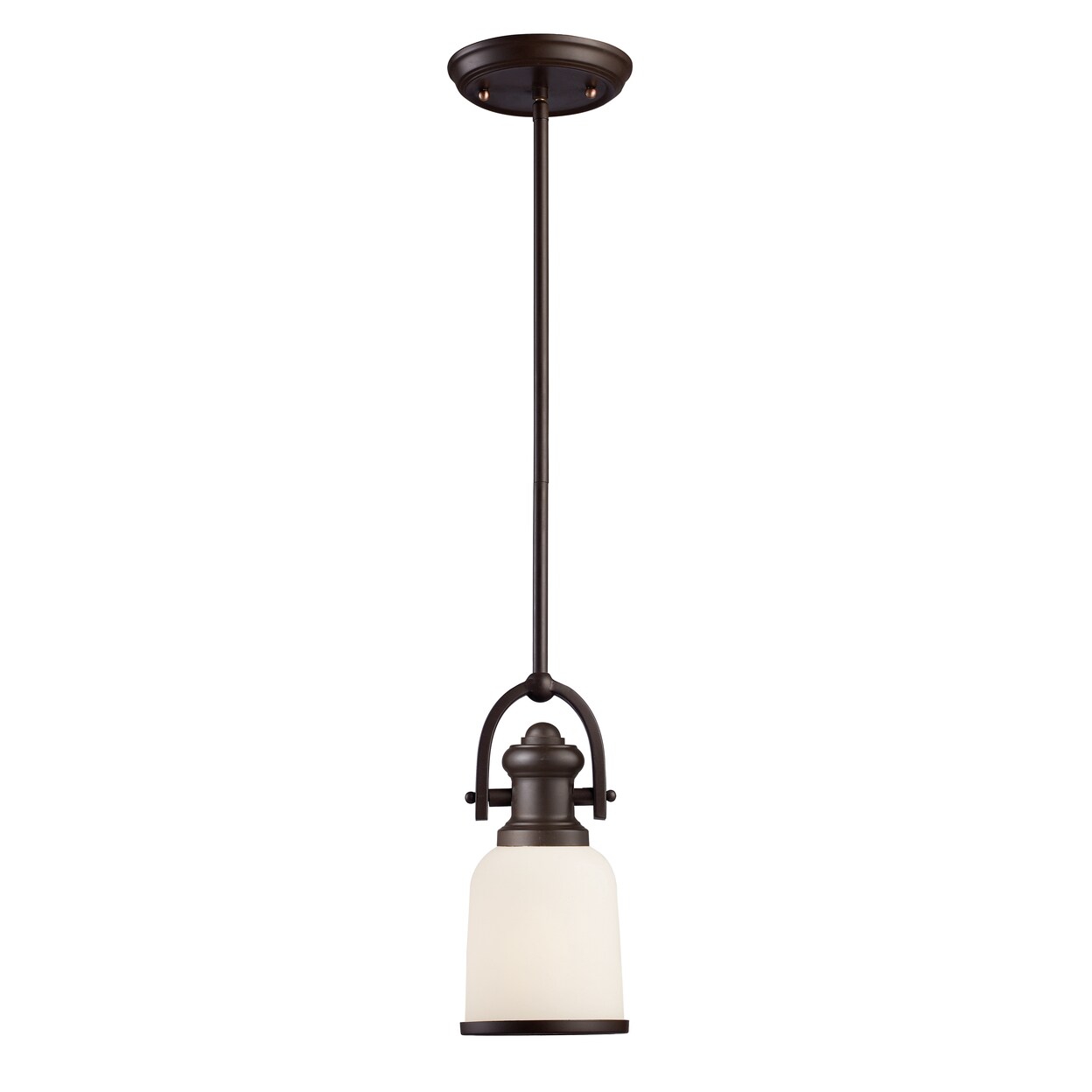 Brooksdale 5 Wide 1-Light Mini Pendant - Oiled Bronze With White Glass