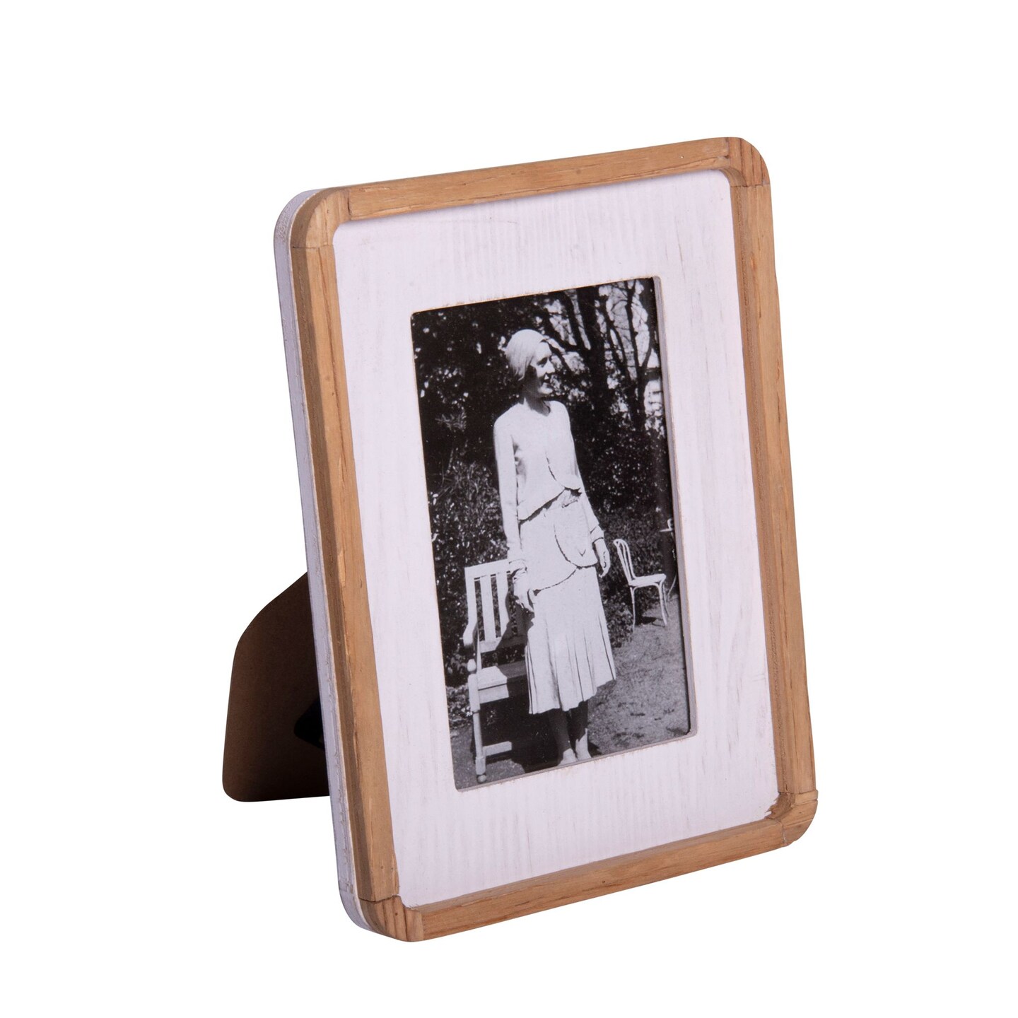 Creative Design White and Beige Antique Rectangular Photo Frame 7" x 9.5"