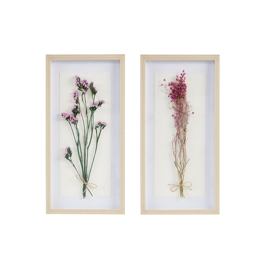 Gracie Mills   David 2-Piece Dried Flower Shadow Box  - GRACE-14087